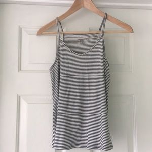 V Neck Striped Flare Tank Top